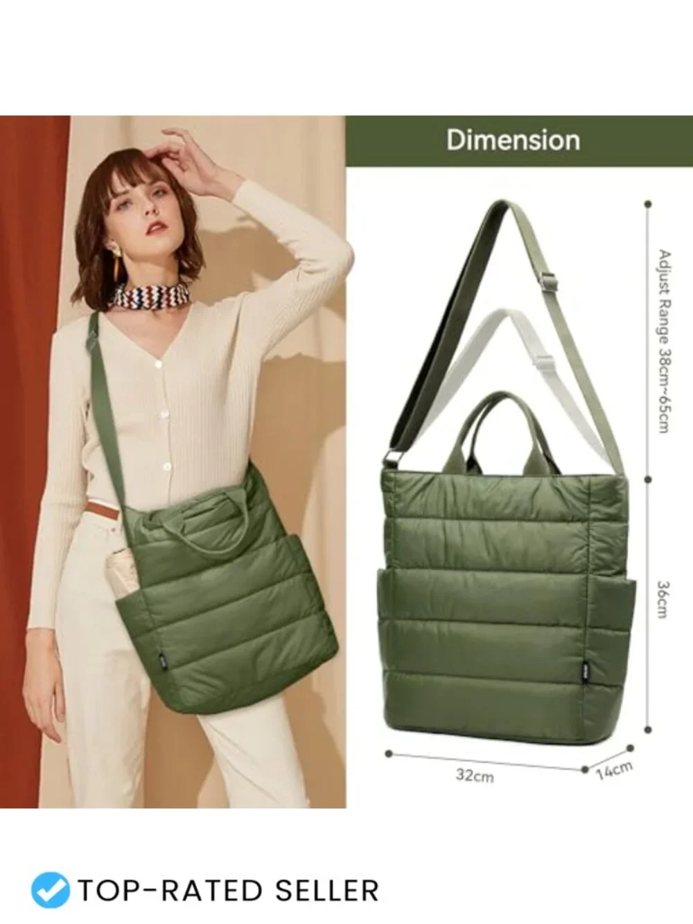 Quilted Nylon Tote Bag, Puffer Hobo Laptop Shoulder Crossbody Travel Work Bag